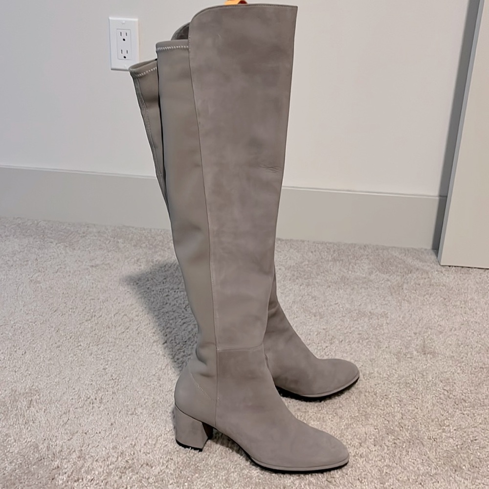 STUART WEITZMAN HARPER OVER THE KNEE BOOT GRAY SUEDE